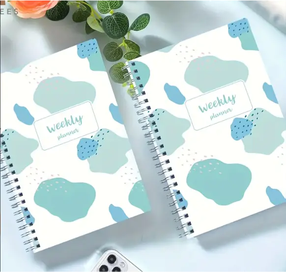 Weekly Planner Notebook 8" x 5.5" Organizing Daily Journal with Habit Tracker, To Do List, Meal Plan and Weekly Goals